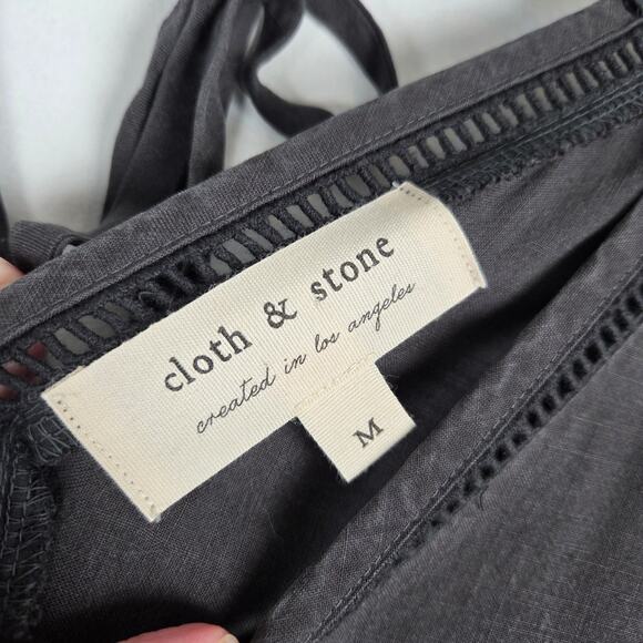 Anthropologie Cloth & Stone Charcoal Gray Sleeveless Julianna Jumpsuit Size M‎ - Picture 9 of 11